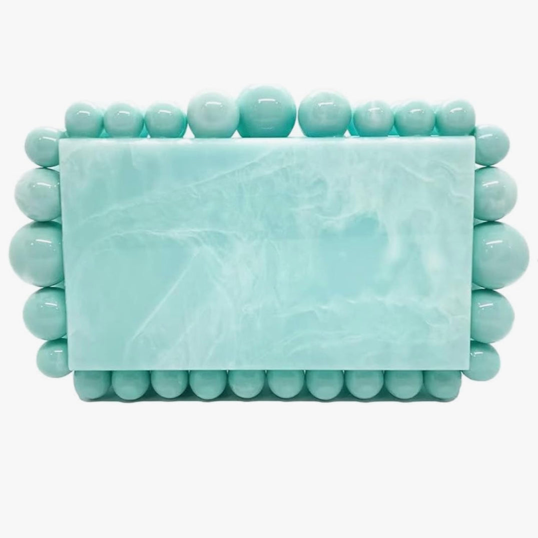 The Bubble Clutch in Aqua
