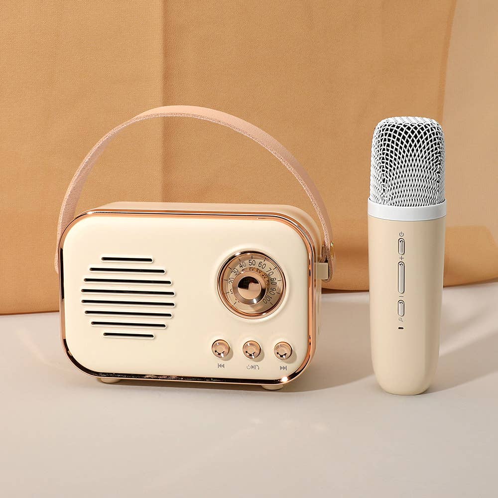 Mini Retro Karaoke Machine Bluetooth Speaker with Microphone