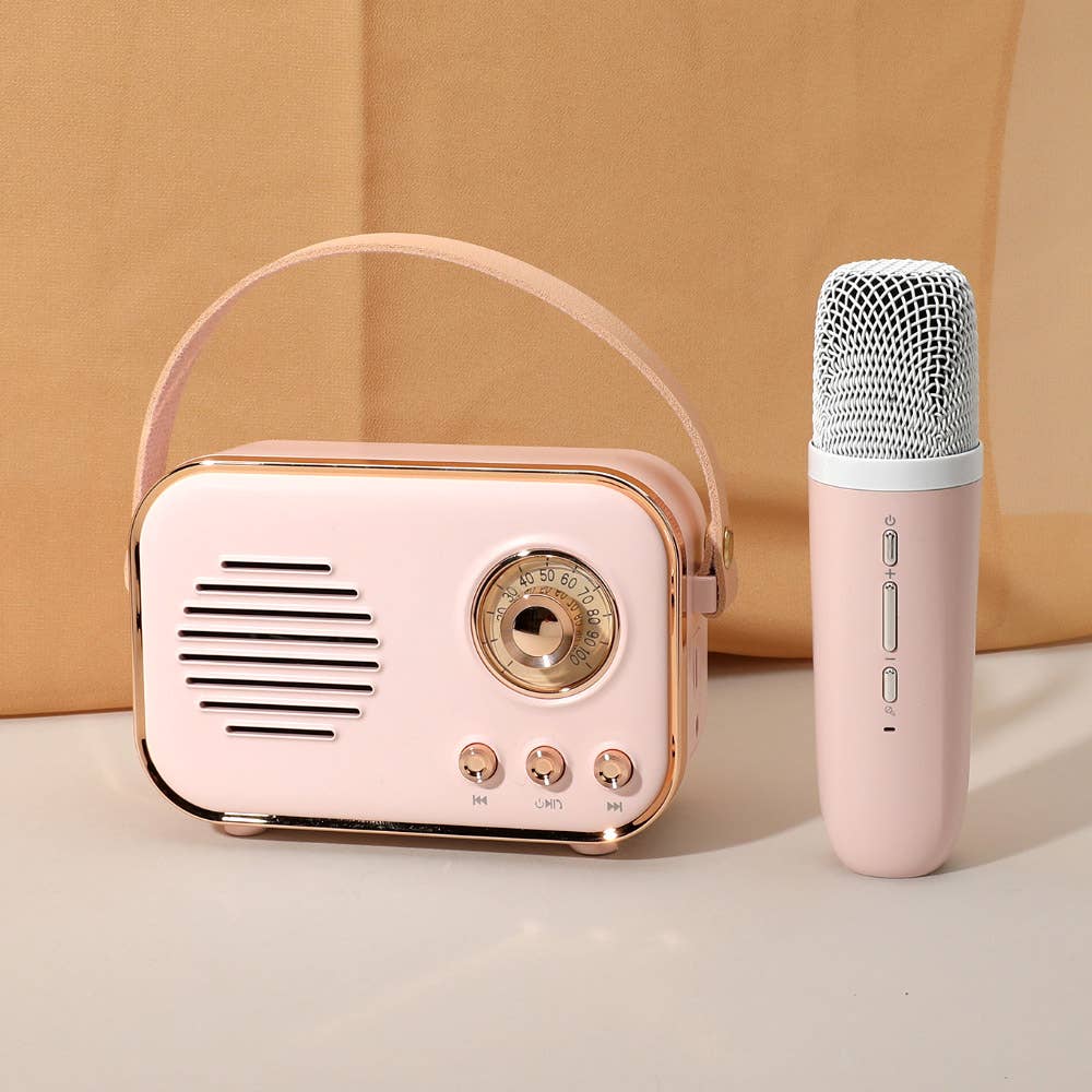 Mini Retro Karaoke Machine Bluetooth Speaker with Microphone