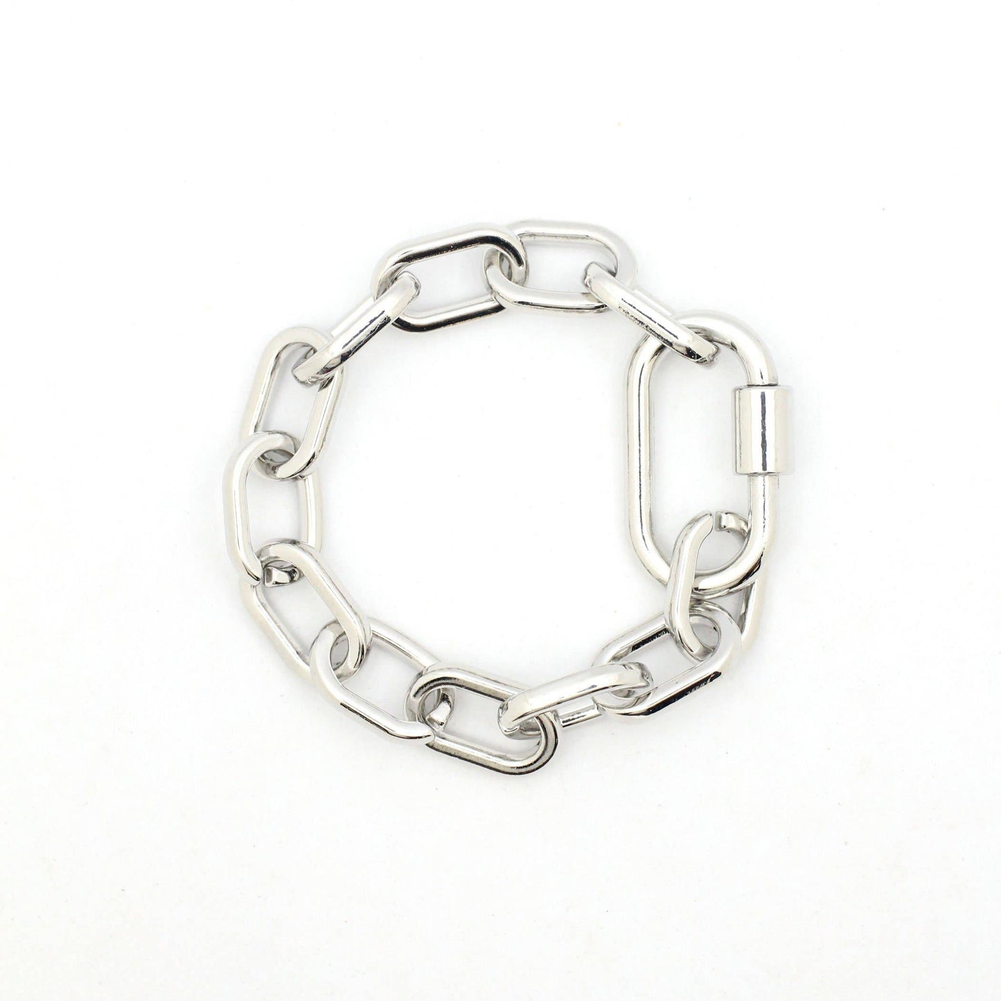 Luxe Link Enamel Chain Bracelet with Carabiner Lock Clasp
