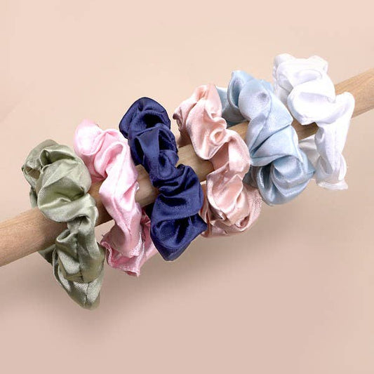 Silk Scrunchies, Set of 6