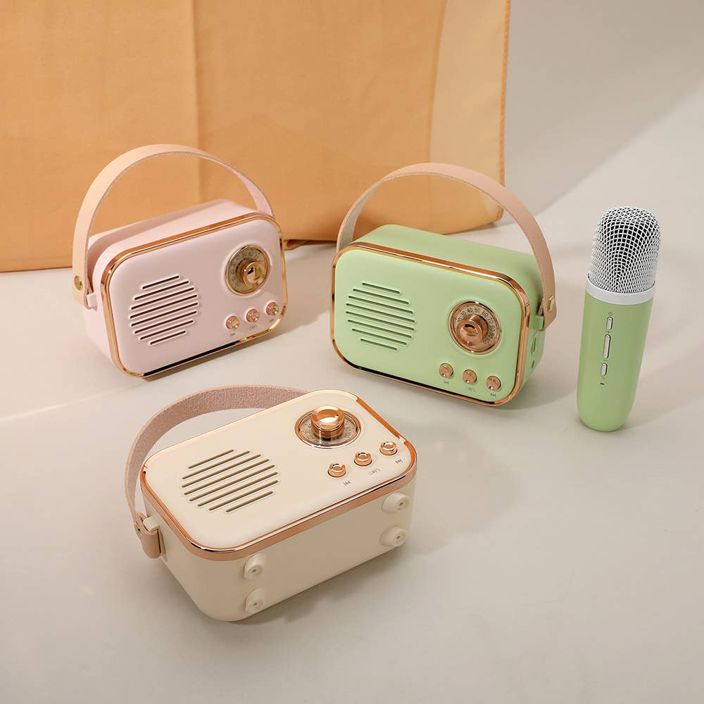 Mini Retro Karaoke Machine Bluetooth Speaker with Microphone