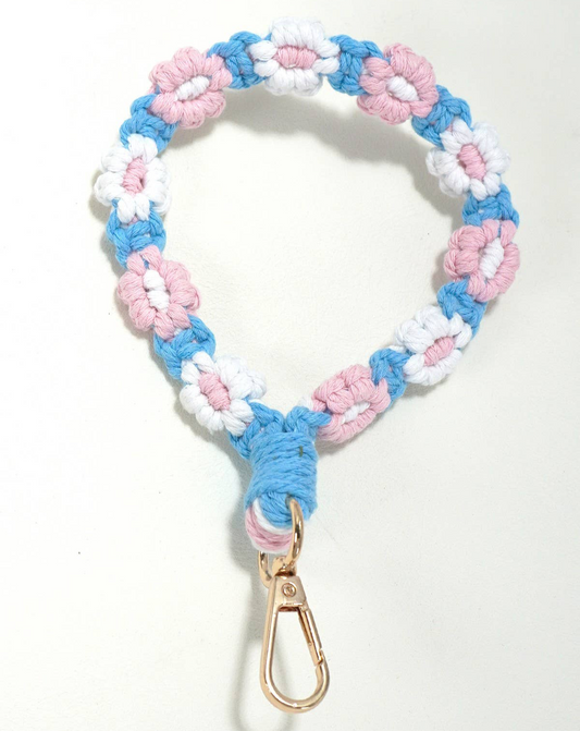 HANDMADE DAISY FLOWER WRISTLET BAG CHARM