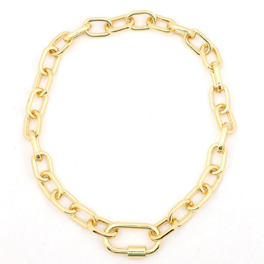 Luxe Link Enamel Chain Necklace, Gold